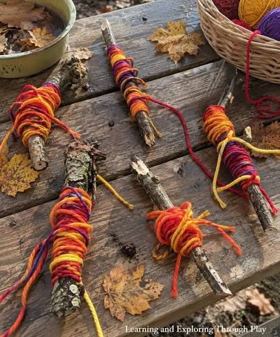 Sticks wrapped with wool 